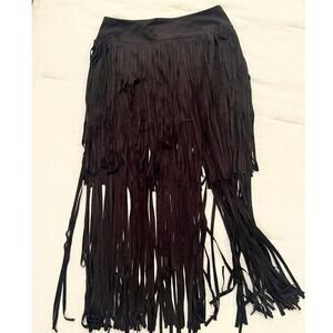 Fringe Western Style 
Faux Suede Skirt Small